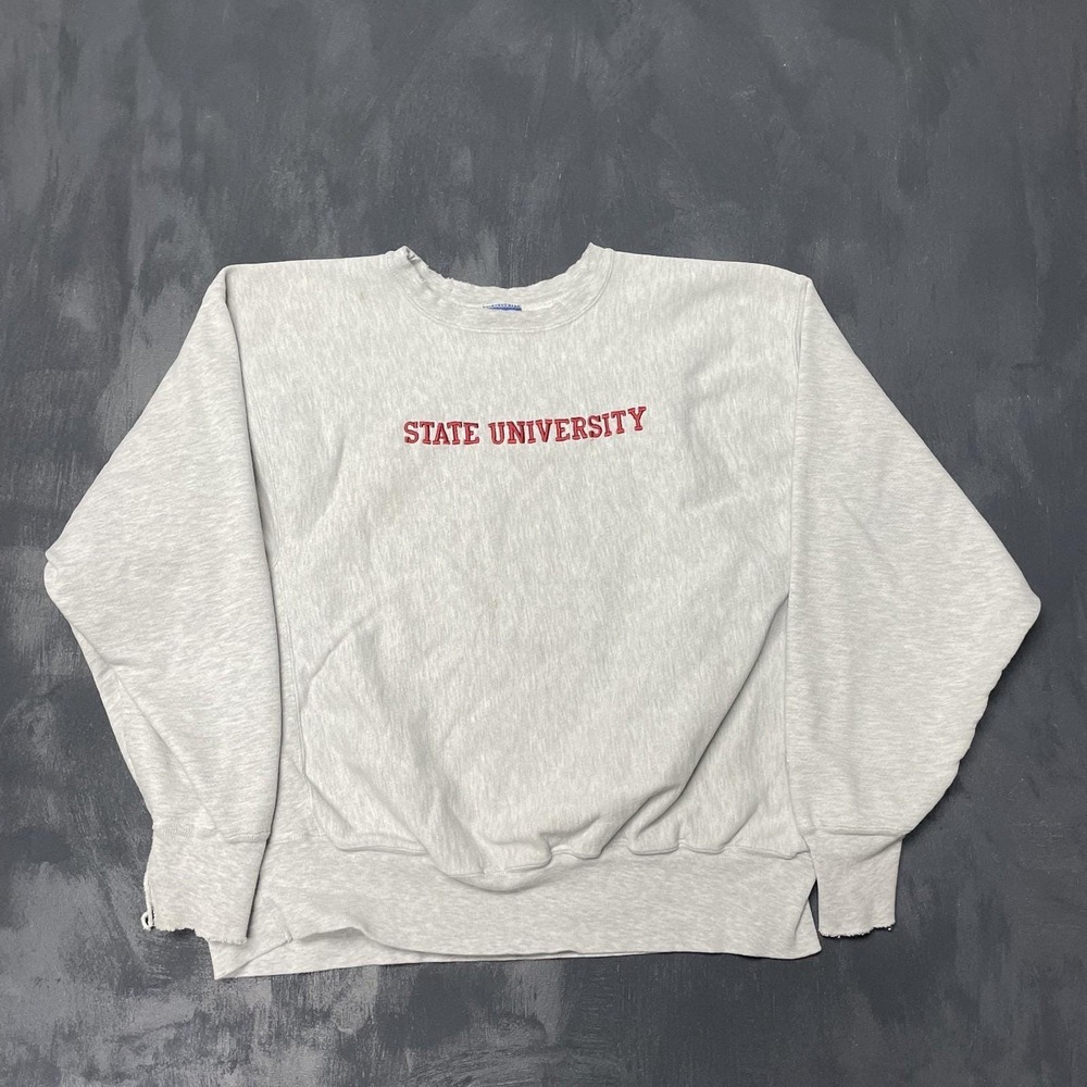 Vintage State University Sweatshirt‎ mens XL Grey 2000s y2k Champion
